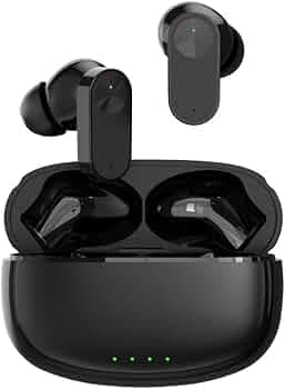 in-Ear True Wireless Earbuds for vivo iQOO Z7x Earbuds with Mic, 12.4mm Drivers, Playback:Upto 38hr case,4-Mic Design, IP55 Rating, TWS Ear Buds with mic(Black.SJT)