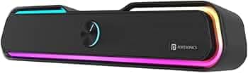 Portronics Decibel 22 10W Wireless Bluetooth Soundbar with RGB Light, Volume Controller, 3.5mm AUX Slot(Black)