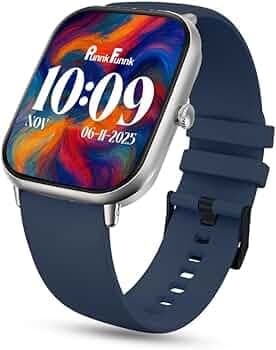 PunnkFunnk H9 1.96” HD Display Smartwatch for Men & Women | Bluetooth Calling | Heart Rate | SpO2 | Sleep Monitor | 100+ Sports Modes | IP67 Waterproof Fitness Watch for Android & iOS - (Dark Blue)