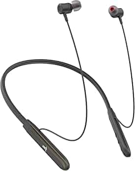 Unix UX-M15 Wireless Neckband | 28H Music Playback | Quick Charge (1 Min = 100 Min Backup) | Type-C Charging | Sweatproof | Hands-Free Calls | Lightweight Neckband with Mic (Black)