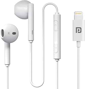 Portronics Conch Theta L 8 Pin Wired Earphone with in Line HD Mic, Powerful Audio, 14.2mm Driver, Unique Earbuds Design, TPE Anti Tangle Wire, in line Controls, Wide Compatibility(White)