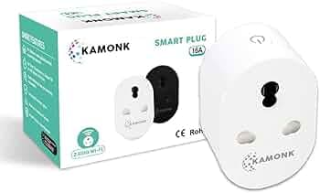 KAMONK Smart Plug 16A, Wi-Fi Enabled, Energy Monitoring, for High Power Appliances AC, Geyser, Motor Compatible with Amazon Alexa and Google Assistant, Add Shortcuts to Siri and App (White)