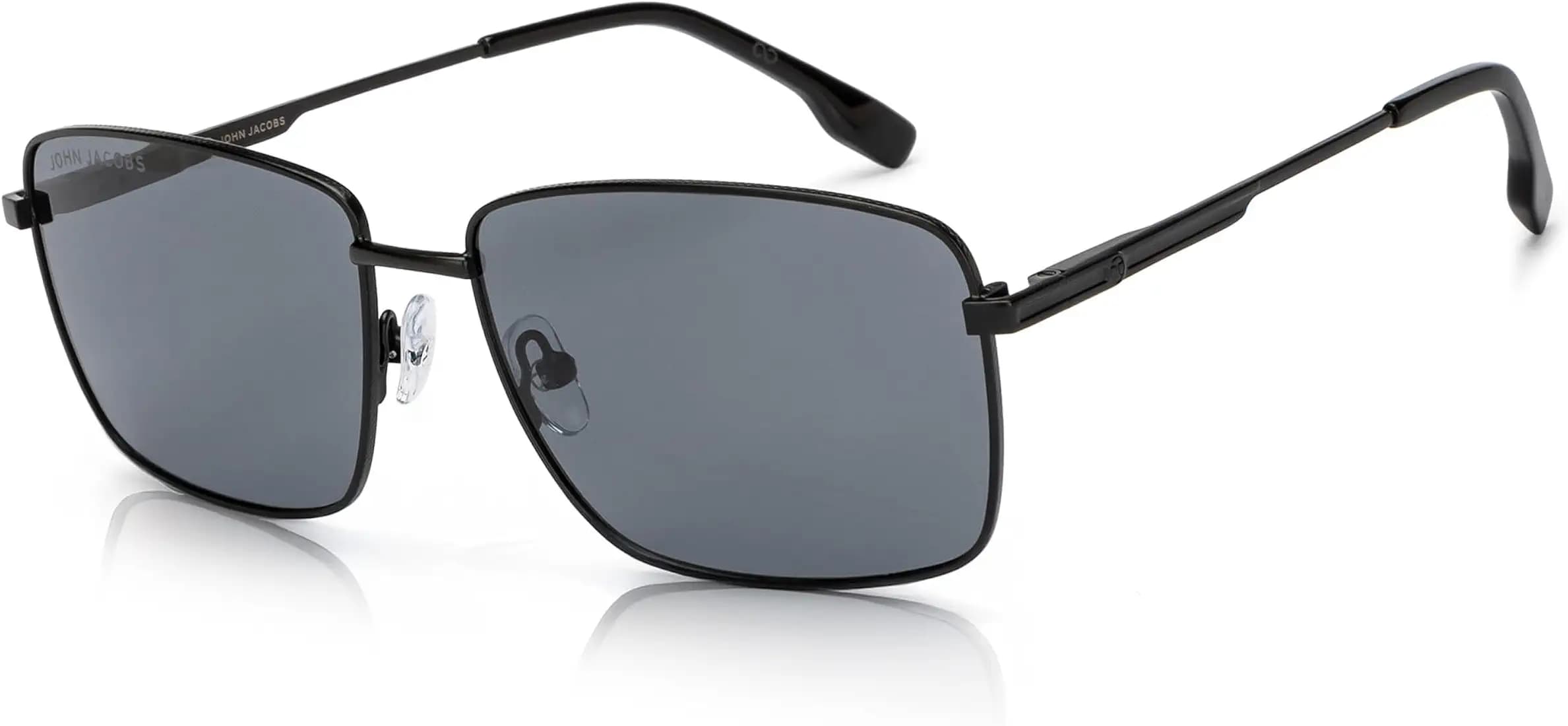 John Jacobs | Stylish & Premium | Polarized & 100% UV Protection Sunglasses For Men & Women | Full Rim Pilot Medium (Size-59)