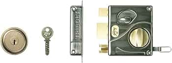 Godrej Rim Lock I Ultra Tribolt I 1CK Latchbolt I for Home Main Door I for Inside Opening Door I Left/Right Handed Doors I 4 Keys I 15-Year Warranty I Automatic Locking I Antique Brass Finish