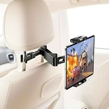 Universal Car Headrest Mount for Tablets and Phones, 360° Rotating Adjustable Holder Compatible with iPad Air, iPad mini, Samsung Galaxy, 4.5"-10.5" Devices