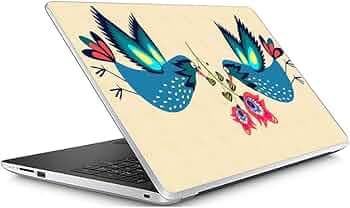 GADGETS WRAP Universal 15inch x 10inch Printed Vinyl Top Only Skin Sticker Decal for 15.6inch Screen Size Laptops - Two Pigeon Lovers
