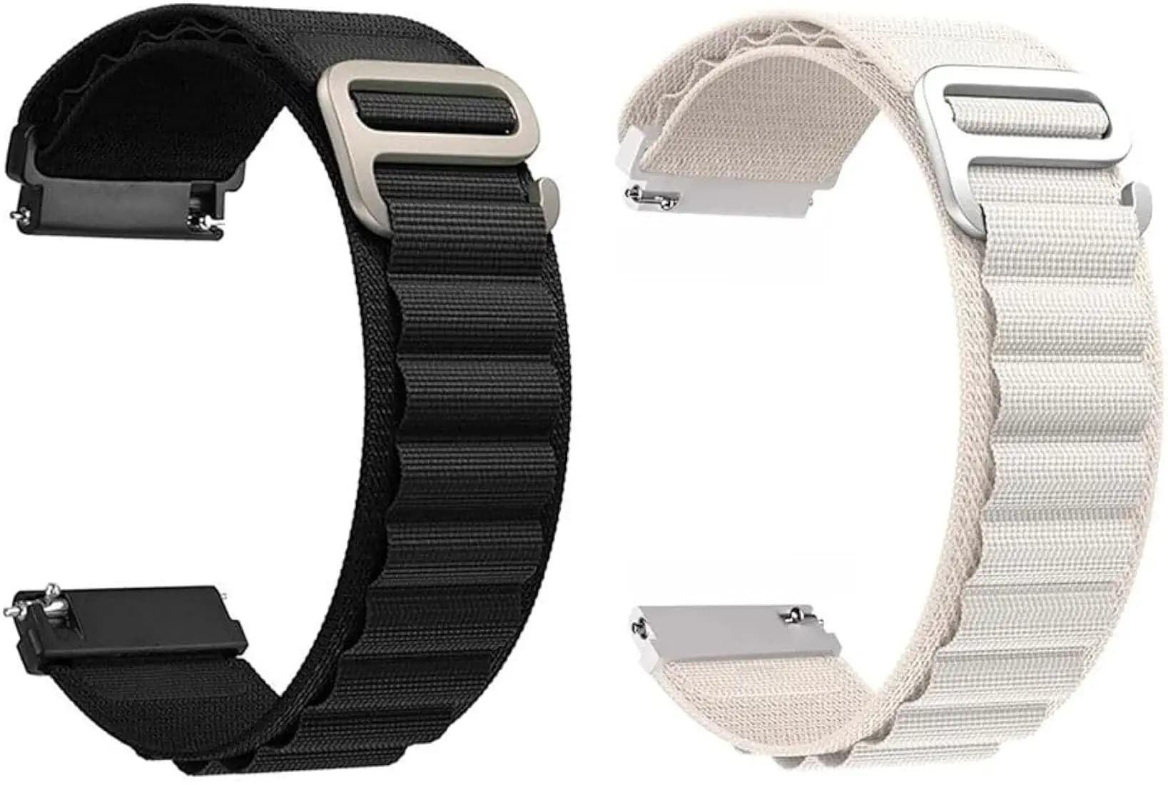 AONES 22mm Pack of 2 Alpine Nylon Loop Watch Strap Compatible for Razer X Fossil Gen 6 Smartwatch Band