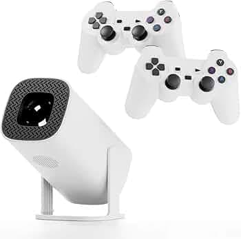 TRENDING Smart Home Projector with 2 gamepads Android 12 Wifi6 BT Home Theater Office Outdoor Smart Portable 4K HD Projector Projector Real Full HD 1080p Native 180 Rotatable Design Mini Projector