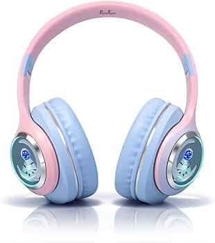 PunnkFunnk Astro Junior Wireless Bluetooth Headphones with BT 5.3, Noise Cancelling, Hi-Res Audio, 40mm Drivers, Deep Bass, Memory Foam Ear Cushions, Over-Ear Headset for Kids, Teens & Adults (Blue)