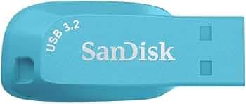 SANDISK Ultra Shift 128GB, USB 3.2 Gen 1, Flash Drive, 100MB/s R, Pendrive, Bachelor Button (SDCZ410-128G-I35BB)