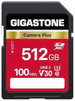 Gigastone 512GB SD Card, Camera Plus, V30 SDXC Memory Card High Speed UHD Video Compatible with Canon Nikon Sony Pentax Kodak Olympus Digital Camera, with 1 Mini case