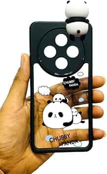 Charvi Protective Phone Case for iqoo Z 10 5G, Black Bumper Frame, Cute 3D Cartoon Design with Decorative Panda Figure (PC & TPU)