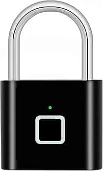 Smart Fingerprint Padlock, Finger Print Unlock Mini Security Key Friendly Kids and Elderly Keyless Lock Quick Anti-Theft