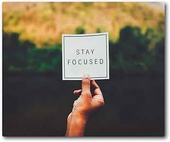 woopme® Mousepad Photography Quotes Stay Focused Design Printed Rectangular Rubber Base Programming Mouse Pad for Laptops and Computers Office Gaming Boys Girls Kids Multicolored L X H 24 X 20 CMS