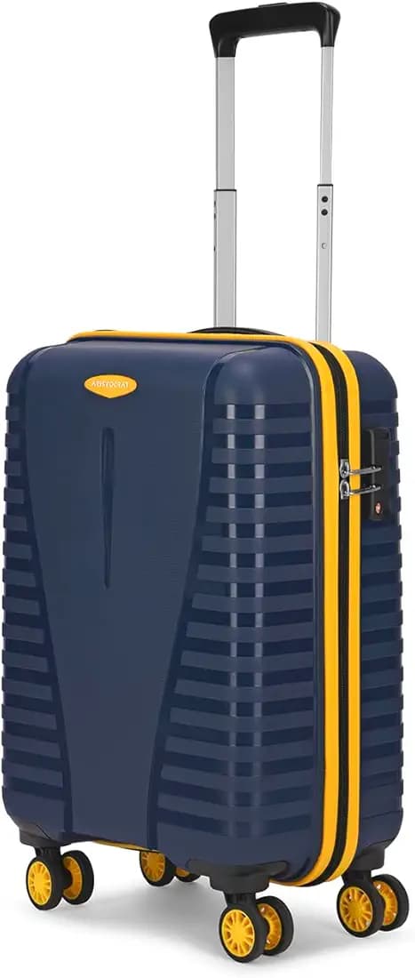 Aristocrat Cabin Airpro Plus 55 Cm(Small) 8 Wheel Spinners Trolley Bags for Travel Hard Case Luggage, Lightweight Bag with TSA Lock & Anti-Theft Zipper(Blue)