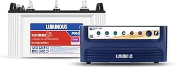 Luminous Inverter & Battery Combo (Power sine 800 Pure Sine Wave 700VA/12V Inverter with RC15000PRO 120Ah Battery) for Home, Office & Shops