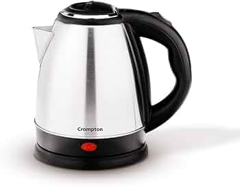 Crompton Insta Delite 1.5L SS Electric Kettle with 1500W power | Stainless steel body | Soft grip handle | LED indicator | 360-degree swivel base | Auto shut-off | Dry Boil Protection