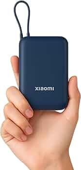 Xiaomi Pocket Power Bank 10000mAh 22.5W with Built-in Cable | Super Fast Charging PD |Smart 12 Layer Protection|Triple Output Ports|Supports Android,Apple, Tablets, Earbuds,Watch(MI Powerbank),Blue