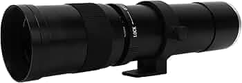 LICAEVEY 420 to 800mm Telephoto Zoom Lens, F8.3 Manual Telephoto Zoom Lens for E Mount Mirrorless Camera SLR Camera Lenses (Black)