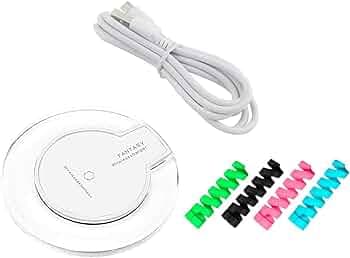 SAVE Wireless Charger with Cable | Qi Standard | Suitable for Android and iOS | Samsung, Apple, Xiomi and More | Wireless Charging Pad (Wireless Charger + Cable Protector)