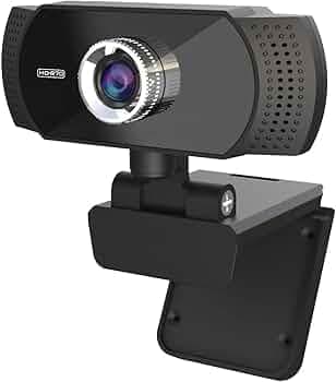 TECHNOVIEW Full HD Web Camera for Computer, Laptop, 1080p 30 FPS Webcam with Built-in Mics, Manual Focus, 2.1 Megapixel CMOS Camera, Ultra Lens, 360� Rotation, Flexible Mount (Black)