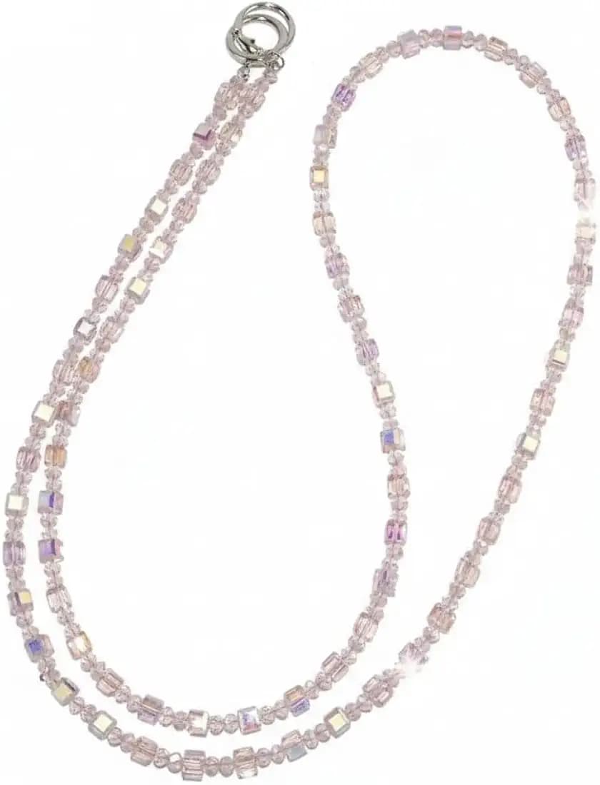 Heavy crystle Mobile Phone Cross Body Chain Strap Cord Lanyard – Fashion Hands Free Mobile Phone Holder, Stylish Pearl Phone Accessories for Travel, Daily Use & Parties