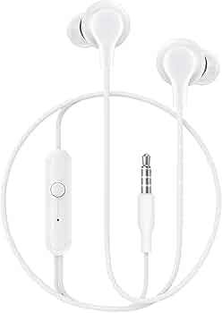 Earphones for Philips PH1 / PH 1 Earphones Original Like Wired Noise Cancellation In-Ear Headphones Stereo Deep Bass Head Hands-free Headset Earbud With Built in-line Mic, Call Answer/End Button, Music 3.5mm Aux Audio Jack (VIW1, White)