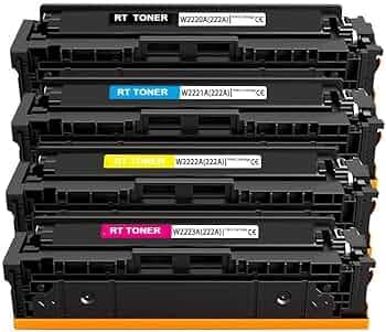 RT 222A Toner Cartridge Pack of 4pcs Set Compatible with HP Color LaserJet Pro MFP 3203dw and HP Color LaserJet Pro MFP 3303sdw Printers (Black,Cyan,Yellow,Magenta)