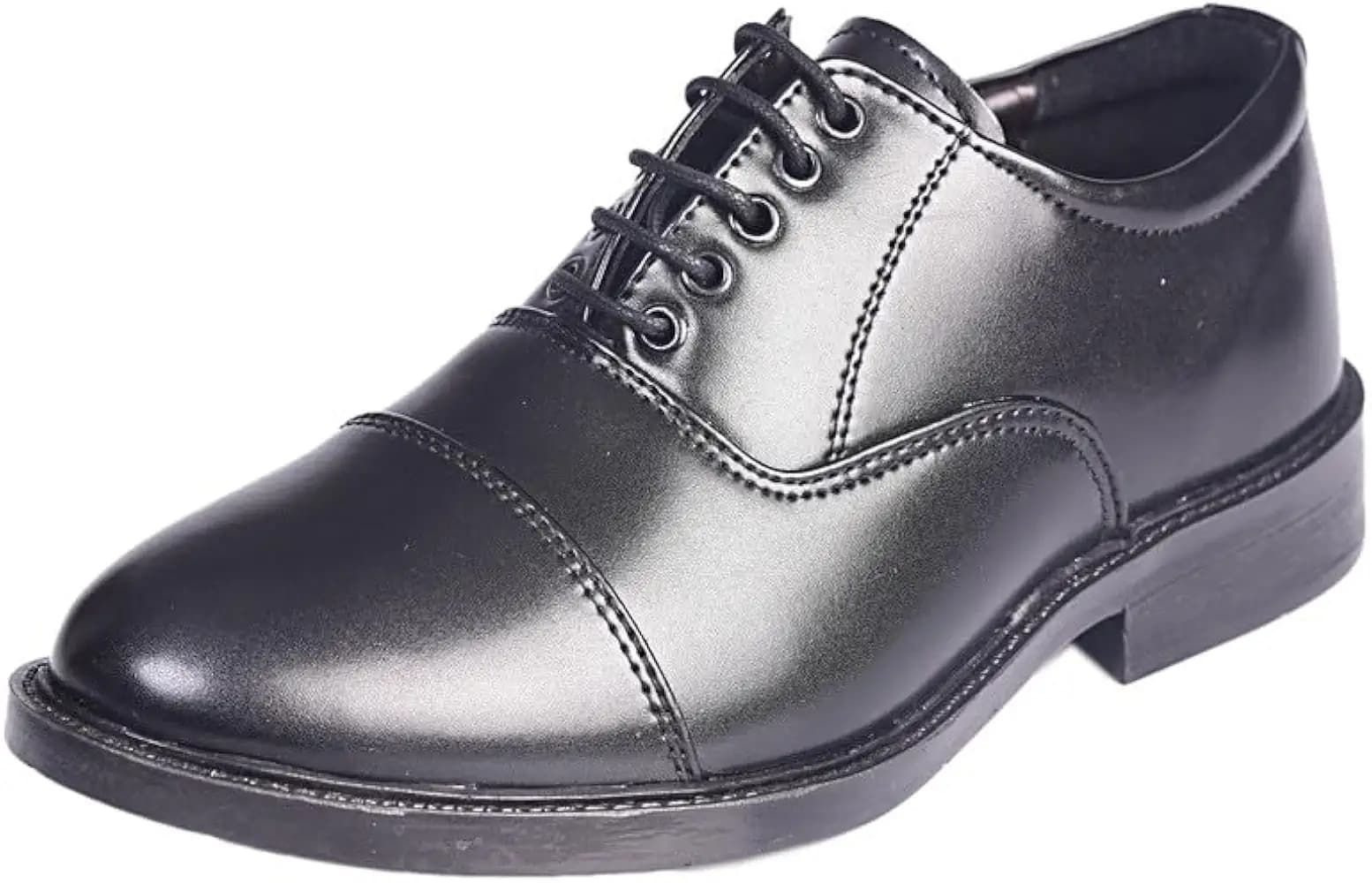 Liberty Kulture Men's Leather Oxford Shoes, Police, Officers, Formal Lace-Up Mid Top Shoes (Available Size in 6 to 11 UK, Black/Tan Brown)