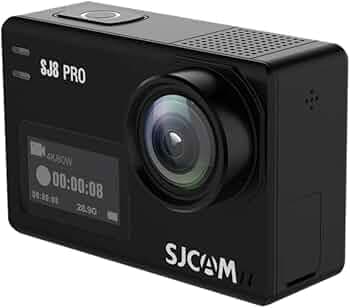 SJCAM SJ8 Pro 12 MP 4K 60fps 2.33" 30M Waterproof IPS Touch Screen Action Camera with 8X Digital Zoom | Gyro Stabilization | Dual Stereo Microphones | Dual Screen | JPEG/RAW Image Format (Black)