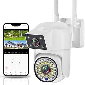 Maizic Smarthome 5+5MP Dual Lens WiFi CCTV Camera for Home Outdoor | Dual Screen View | Color Night Vision | Motion Detection | Two-Way Audio | IP66 Waterproof