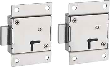 Smart Shophar Steel Vmark Wardrobe Lock 3 Inches Silver, Pack of 2 Sturdy and Secure Lock Set for Wardrobes and Cabinets Superior-Quality, User-Friendly Installation, Maintain Quality