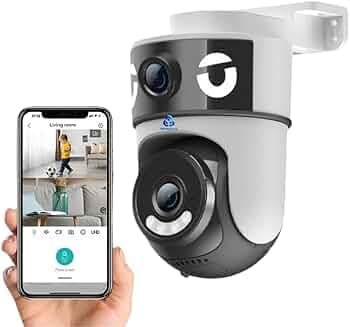 Supercam Kyrone 5+5MP Dual Lens WiFi Outdoor CCTV Camera | 360� FHD View | Color Night Vision | Motion Detection | Two-Way Audio | IP66 Waterproof | Supports 128GB SD Card