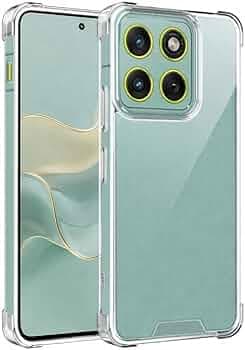 Lustree Back Cover Transparent Case | Clear Hard Case with Four Corner Camera Protection Guard |Protective Mobile Phone Cover