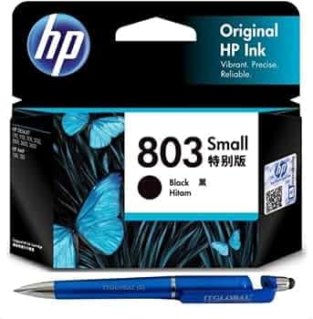HP 803 Small Ink Cartridge (Black) with 3in1 Multi-Function Mobile Phone Stand, Stylus Pen, Anti-Metal Texture Rotating Ballpoint Pen (Very Colors)