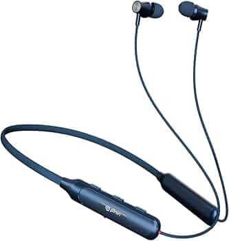 pTron Tangent Evolve w/ 50Hrs Playtime, HD Mic, Pristine Sound, 14mm Drivers, Bluetooth V5.3 w/Dual-Device Pairing Wireless Neckband, Magnetic Buds, Voice Assistant, Type-C Charging & IPX4 (Blue)