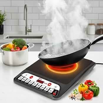 Drumstone (15 Years Warranty) 2000W Portable Infrared Induction Cooktop with Digital Touch Controls, Ceramic Glass Electric Hot Plate, 8 Preset Cooking Modes, Timer, Compatible with All Cookware