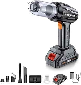 Cordless Car Vacuum Cleaner for Auto Detailing Handheld, Rechargeable, High-Powered Suction with Nozzle Set & HEPA Filter Ideal for Car Seats, Crevices & Interiors (2)