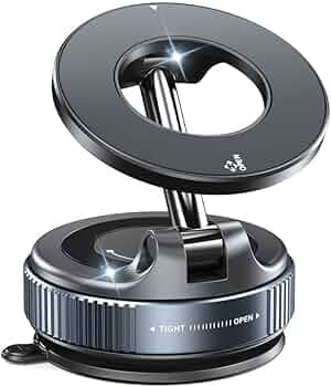 VeeDee Magnetic Car Phone Mount – 360° Vacuum Suction Magnetic Phone Holder for Car Dashboard & Windshield – Universal Multi-Surface MagSafe Car Mount for Home, Gym Mirror & Shower