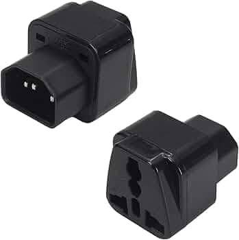 UPS IEC C14 Male to Universal Female Socket Power Converter, C14 to Universal Power Socket Converter for UPS