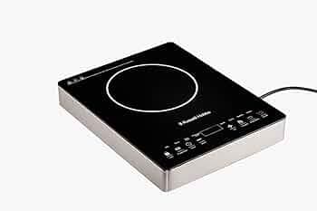 RUSSELL HOBBS Preciso 2000W Induction Cooktop | Digital Touch Control with Live Power Display |8 Heat Levels up to 600°C | All-Pan Compatible | 24H Timer |Crystal Glass Surface | Smart Safety Controls