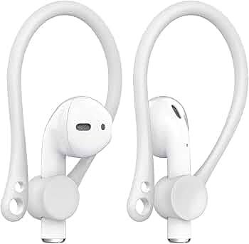 Kaca Earhooks Compatible with AirPods Pro, AirPods 3 & 2, Secure Anti-Lost Ear Attachment Loops (White)