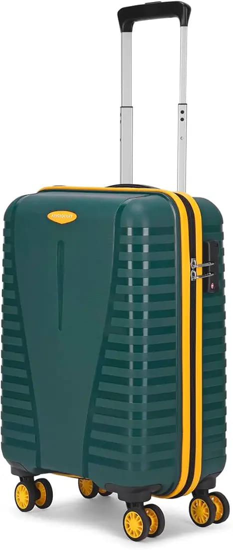 Aristocrat Cabin Airpro Plus 55 Cm(Small) 8 Wheel Spinners Trolley Bags for Travel Hard Case Luggage, Lightweight Bag with TSA Lock & Anti-Theft Zipper(Green),Small