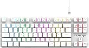Cosmic Byte CB-GK-37 Firefly TKL Mechanical Gaming Keyboard | Per-Key RGB | 3 PIN Swappable Outemu Red Switches | Upgraded with Detachable USB-C Port | Macro & Software Support (White)