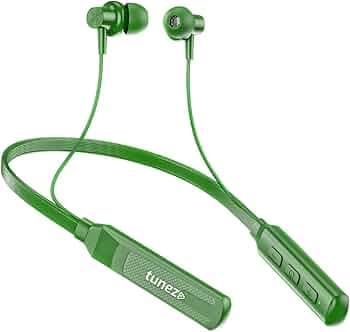 tunez Rhythm R33 Wireless Neckband with 22H Playtime and BT 5.3 (Green)