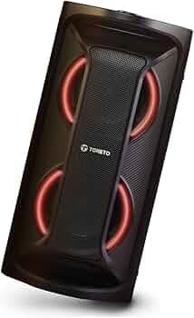 Toreto Party Vibe Wireless Portable Bluetooth Party Speaker| 40Watt Signature Deep Bass|Dynamic Running RGB Light| Wired Mic|AUX, TF, TWS, USB Support| Multiple Control| Remote Black