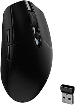 L0GITECH G304 Lightspeed Wireless Gaming Mouse, Hero 12,000 DPI Sensor, 1ms Response, Ultra-Lightweight, 6 Programmable Buttons, 250H Battery, Onboard Memory, PC/Mac Compatible – Black