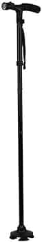 Maharsh Walking Stick Trusty Cane LED Folding Walking Triple Head Pivot Base Adjustable As Seen On TV