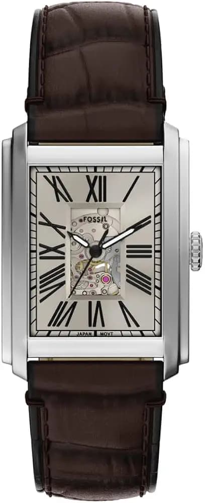 Fossil Carraway Brown Automatic Leather Watch ME3272