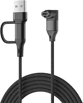 ZORBES® 2-in-1 Charger Cable for Garmin Watch 3.3 FT, Charging Cord for Garmin Fenix 8 E 7 7X 7S 6 Solar, Forerunner 970 965 955 570 265 255 245 165 55, Venu 3, Instinct, Vivoactive 6 5 4, Epix Pro